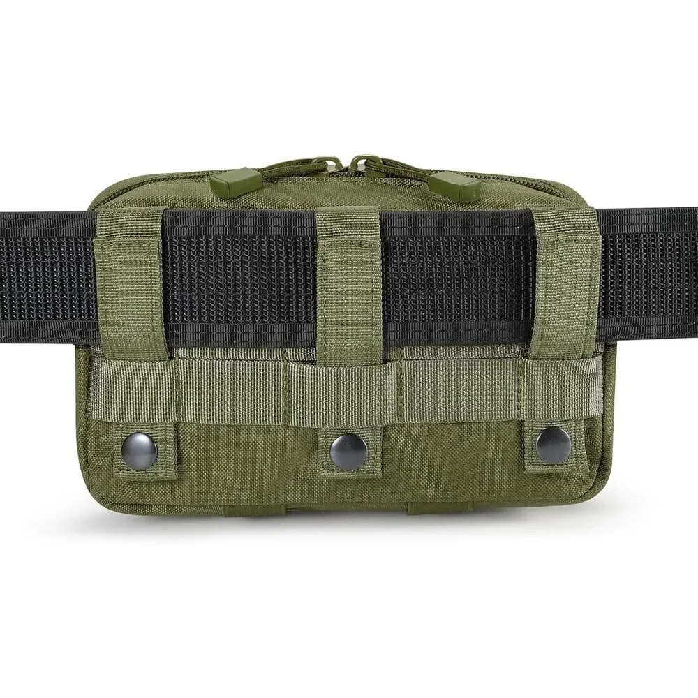 Green Tactical Molle Admin Pouch Utility Laser Cut EDC Tool Bag with Keychain - Picture 5 of 7